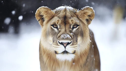 Snowy Lion Portrait