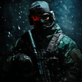 Military Warrior in Winter