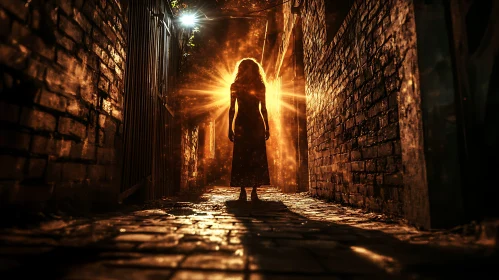 Silhouette in an Urban Alley