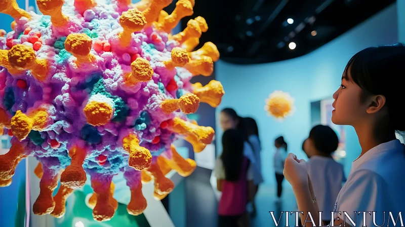 Colorful Virus Model on Display