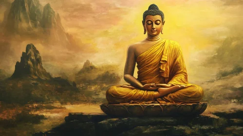 Peaceful Buddha in Lotus Position