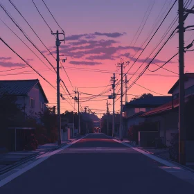 Tranquil City Street at Sunset