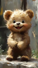 Charming Furry Bear Artwork