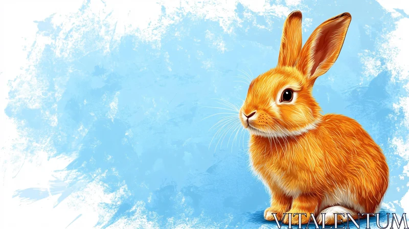 Vivid Rabbit Art with Textured Background