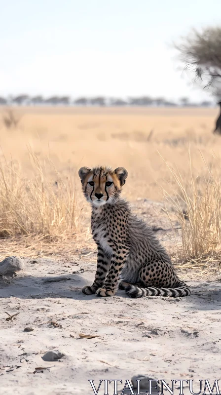 AI ART African Cheetah Cub at Rest