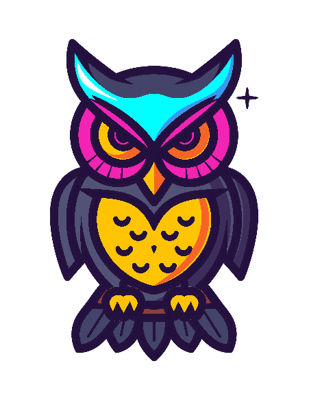 Vibrant Owl Illustration for Apparel