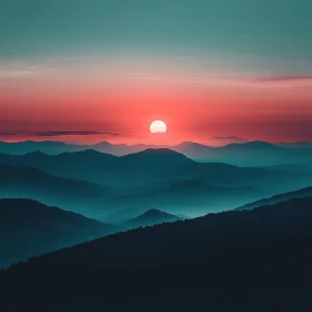 Mountain Range at Sunset
