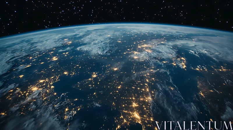 Night View of Earth from Orbit
