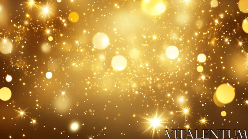 Abstract Gold Glitter and Starry Light