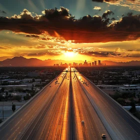 Cityscape Highway at Dusk