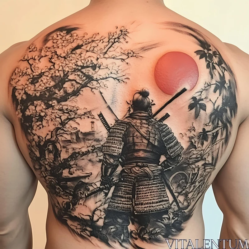 Warrior Tattoo Art on Man's Back