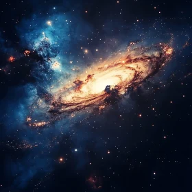 Cosmic Swirl: A Galaxy's Light and Color