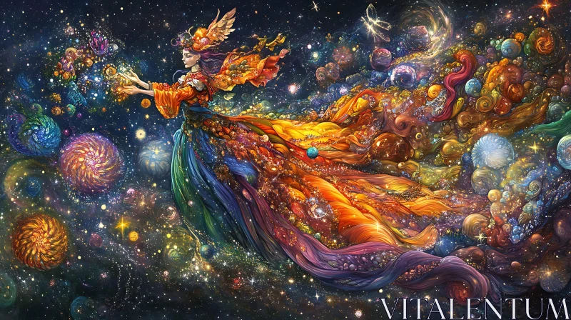 Cosmic Goddess in Galaxy