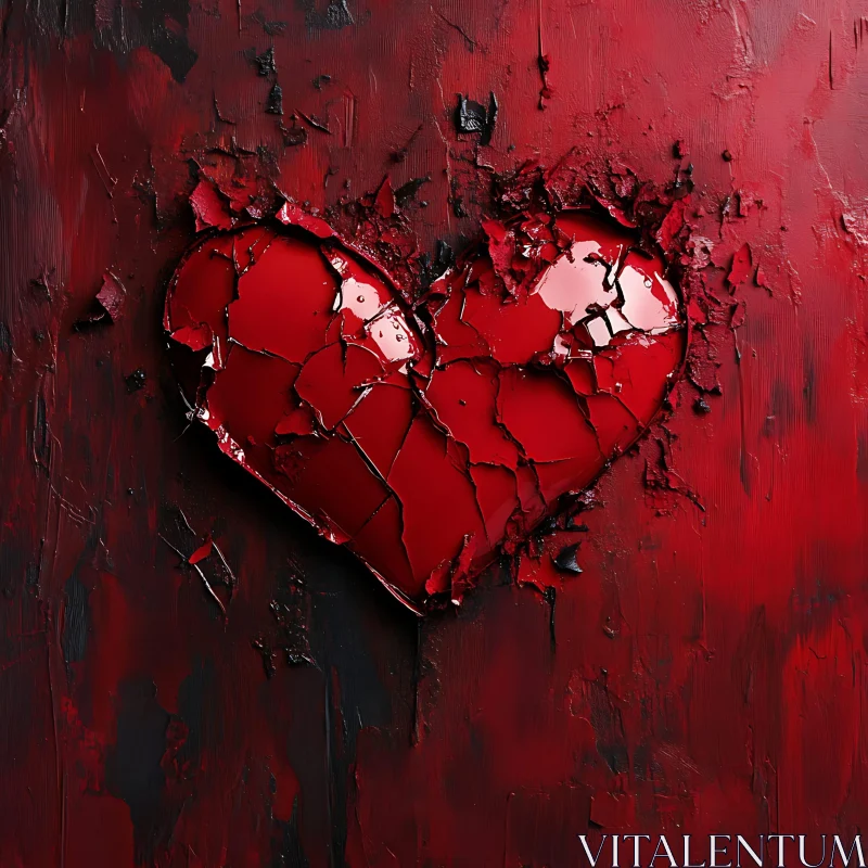 Abstract Red Heart - Emotional Artwork