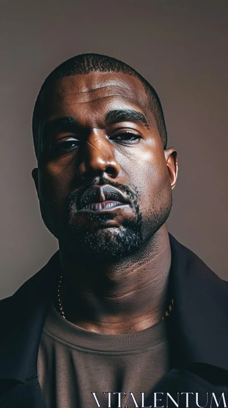 Contemplative Kanye West Portrait