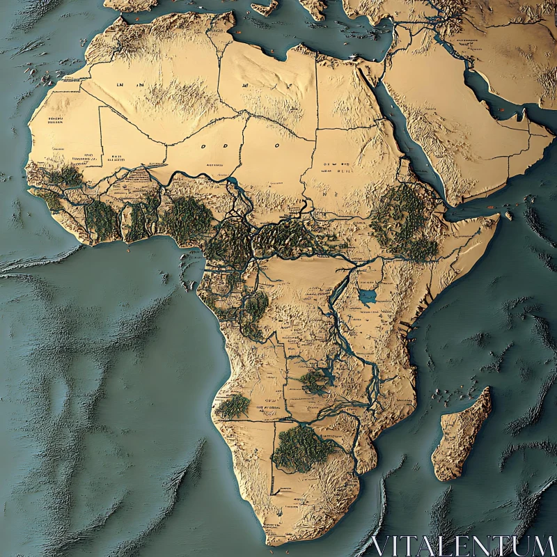 African Continent Topography