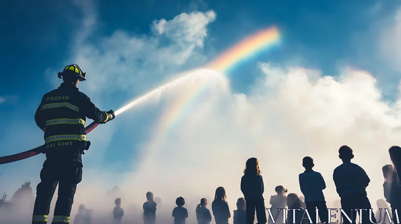 Rainbow Made with Water Hose