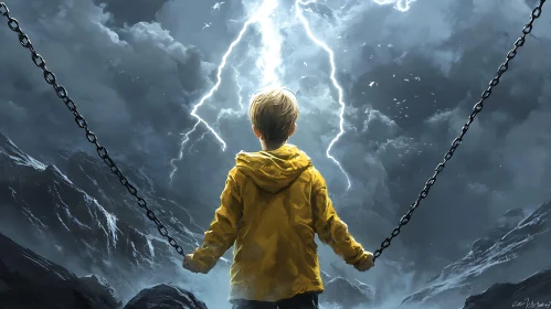 Boy with Chains and Lightning