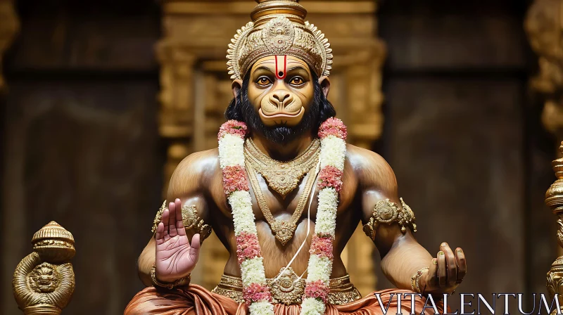 Hanuman Deity Statue in Meditative Pose