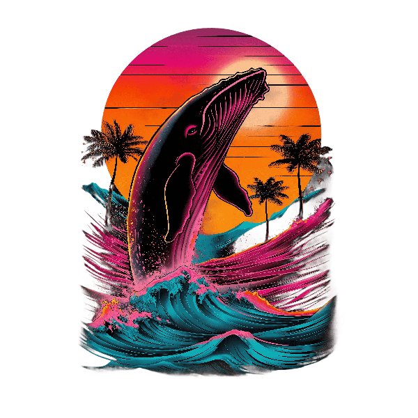 Whale and Tropical Sunset Art