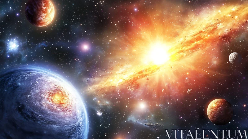Celestial Planets and Galaxy