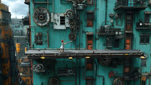 Girl in Steampunk City