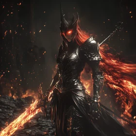 Warrior with Flaming Sword
