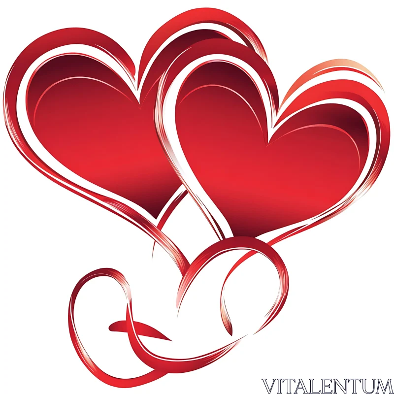 Stylized Hearts on White Background