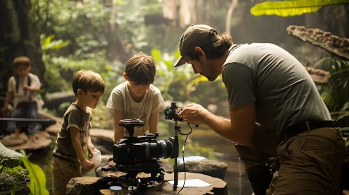 Backstage: A Film Crew with Child Actors
