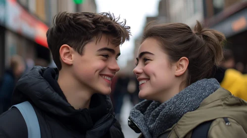 Young Couple's Tender Moment