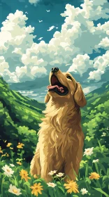 Joyful Dog in Nature