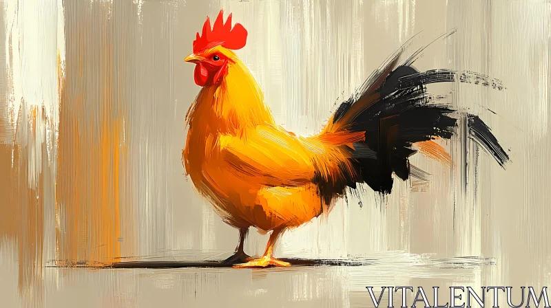 AI ART Vibrant Rooster in Artistic Rendering