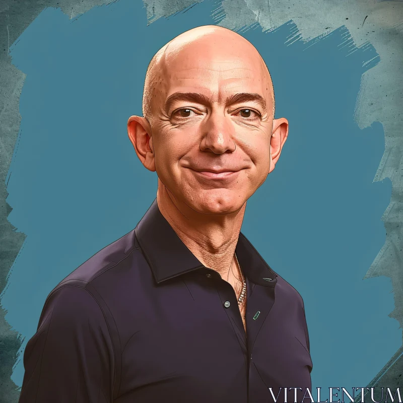 AI ART Jeff Bezos Smiling in a Dark Shirt