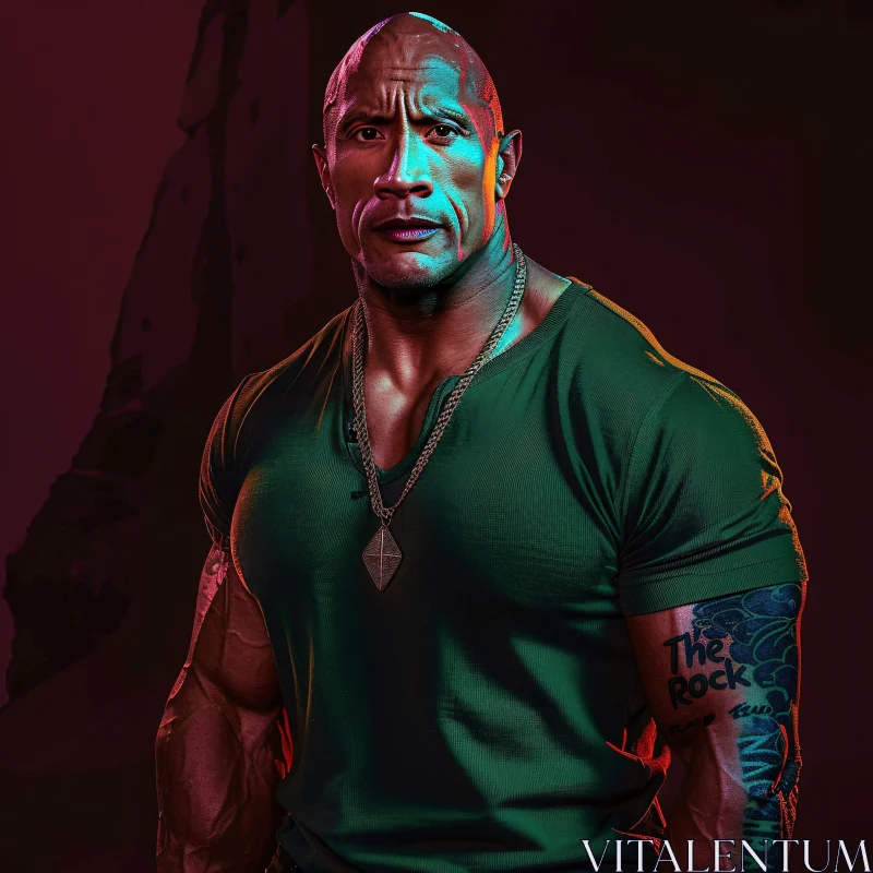 Powerful Portrait of Dwayne 'The Rock' Johnson