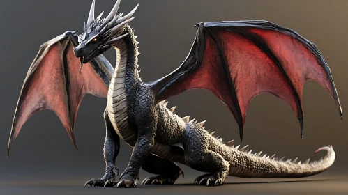 Dragon with Red Wings