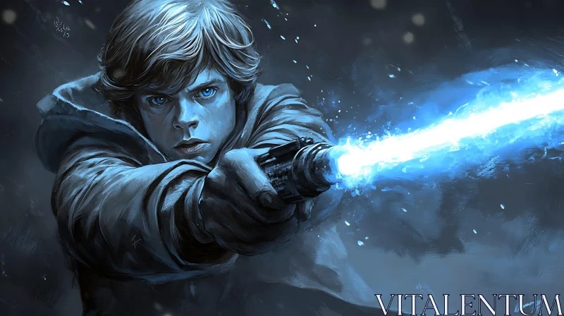 Young Hero with Energy Sword
