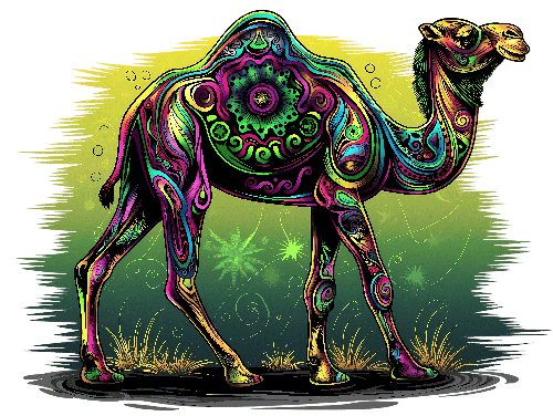 Colorful Abstract Camel Illustration - Vector Art