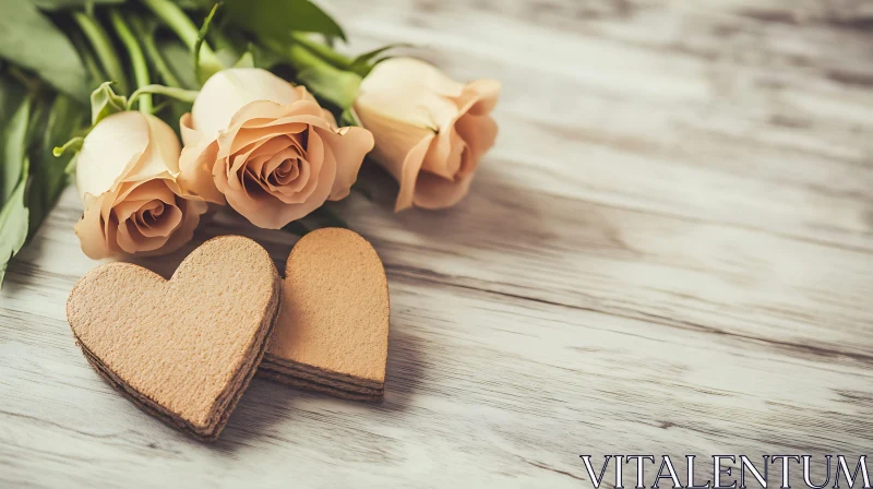 Floral Still Life with Heart Shapes