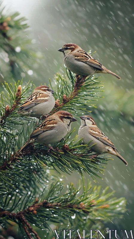 Birds on Rainy Day