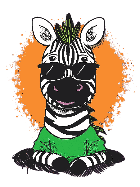 Fashionable Zebra T-Shirt Art