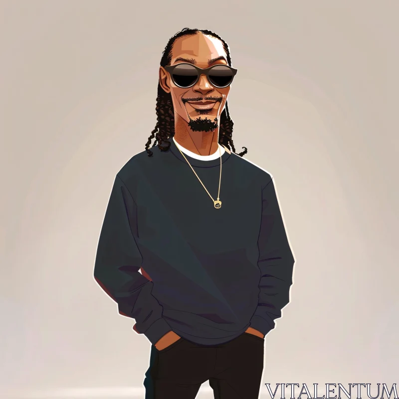 Artistic Cartoon of Snoop Dogg