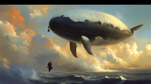 Surreal Whale Airship Flight