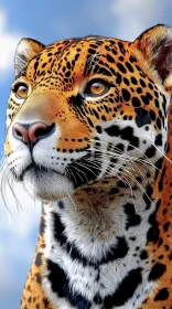 Detailed Portrait of a Wild Jaguar