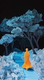 Person in Forest Artwork