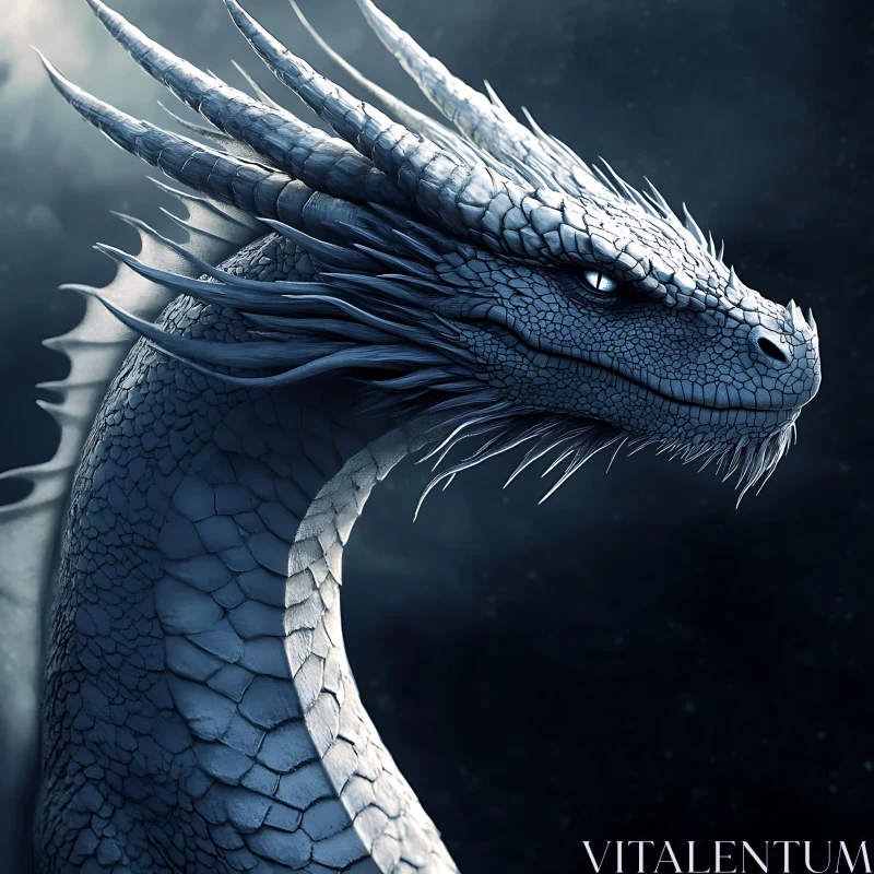 Detailed Dragon Head with Spines