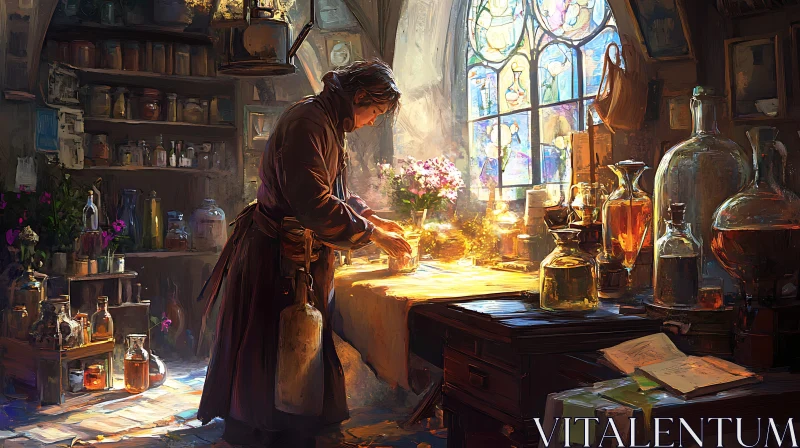 Alchemist's Workshop: Crafting Potions in a Magical Setting