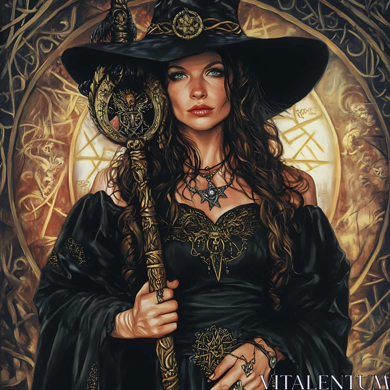 Sorceress with Staff - Captivating Witchcraft