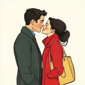Intimate Gaze: A Couple's Tender Encounter
