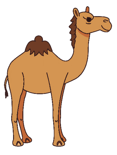 Friendly Camel Cartoon Illustration POD Design