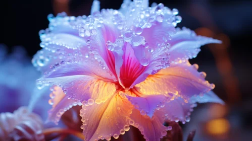 Tropical Baroque Flower with Dew Drops – A High-Quality Nature Photo
